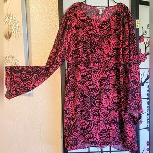 Floral Red and Black Tunic